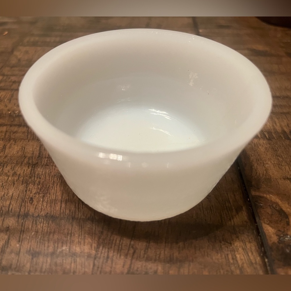 Small white Glassbake bowl.